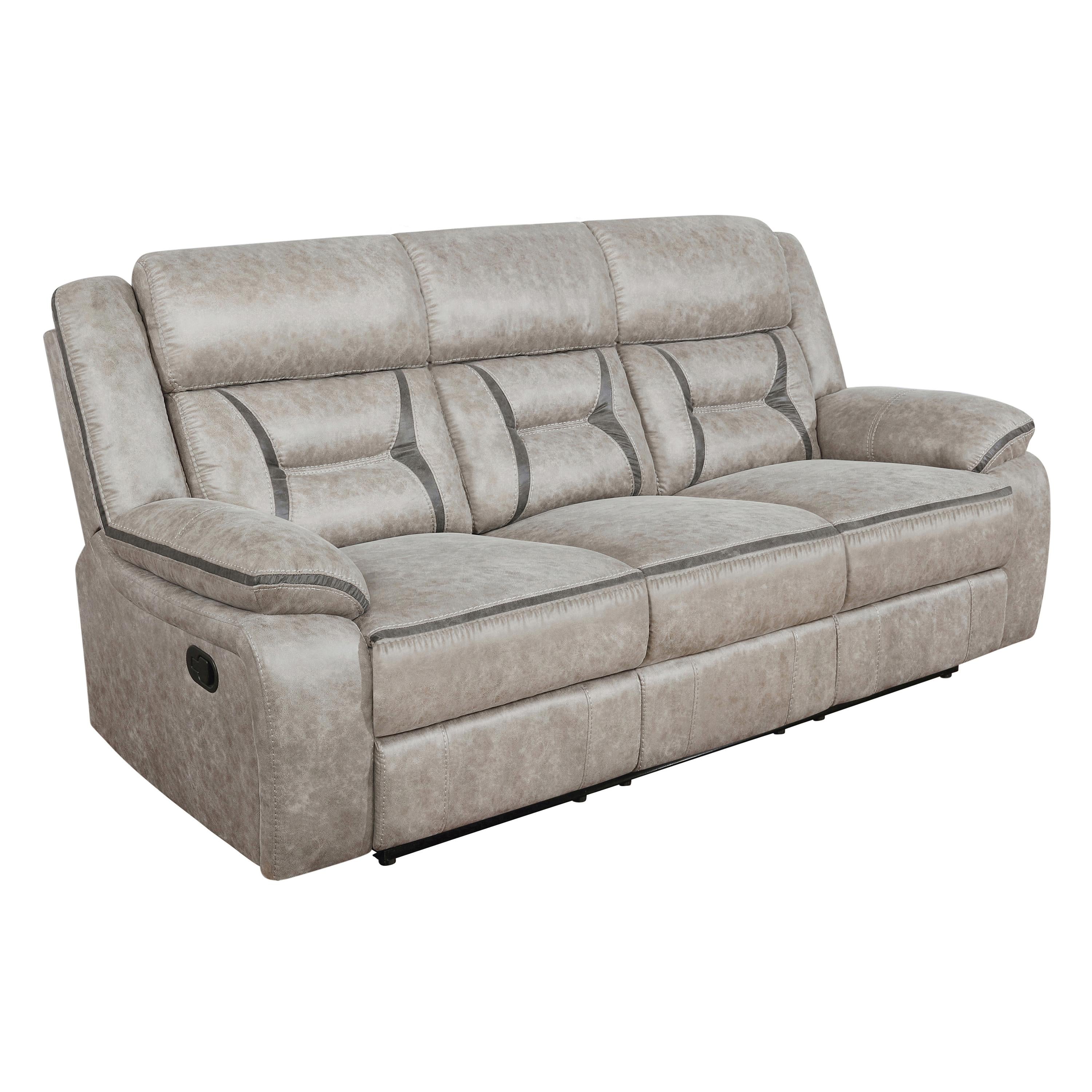 Coaster Furniture Greer 651351 Upholstered Motion Reclining Sofa - Taupe IMAGE 1